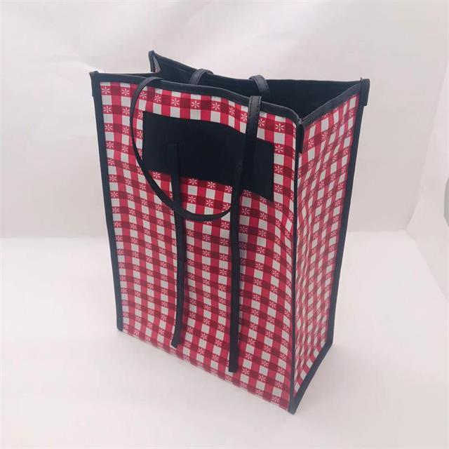 Túi chất liệu dệt Pp với tay cầm bằng da lớp Polyester